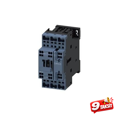 3P 12A 5.5kW Kontaktör (230V AC) - Yaylı Bağlantılı - 1NO+1NC