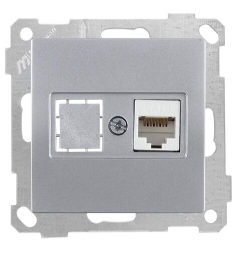 Mutlu San Candela MEK+TUŞ DATA PRİZİ 1*RJ45 (CAT6) İnox (v2)