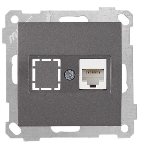 Mutlu San Candela MEK+TUŞ DATA PRİZİ 1*RJ45 (CAT6) Füme (v2)