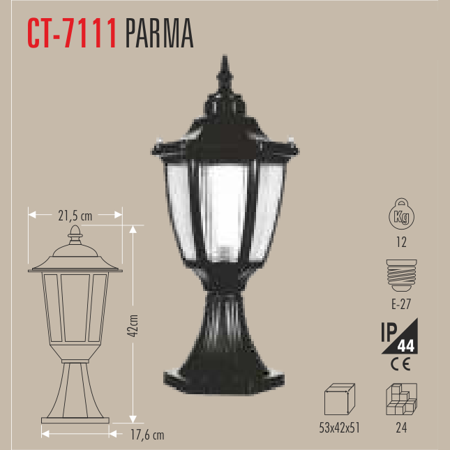 CATA Parma Set Üstü Bahçe Feneri