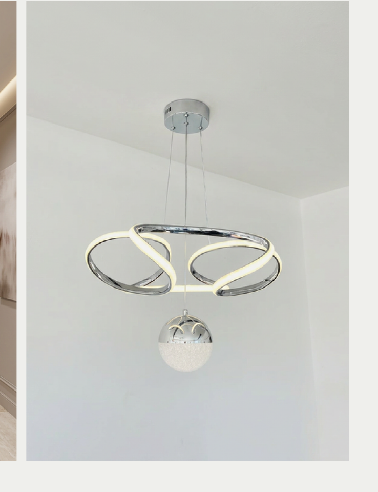 Pera Cunda Led Avize (Krom)