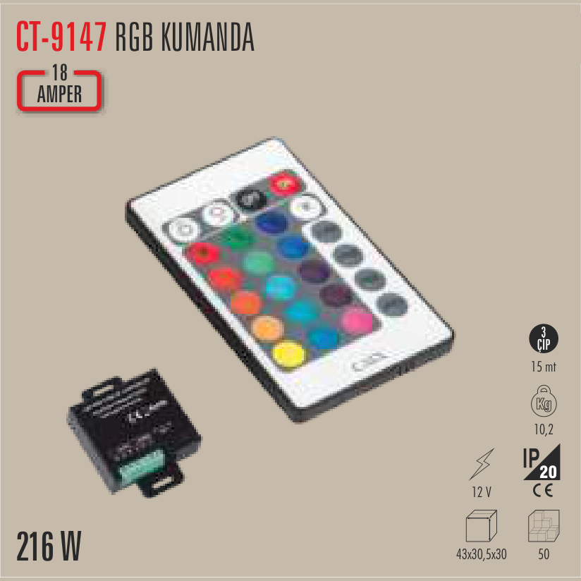 CATA RGB Kumanda 18 Amper