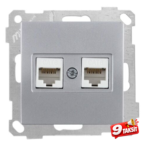 Mutlu San Candela MEK+TUŞ DATA PRİZİ 2*RJ45 (CAT6) İnox (v2)