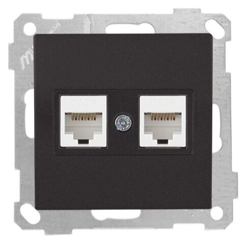 Mutlu San Candela MEK+TUŞ DATA PRİZİ 2*RJ45 (CAT6) Siyah (v1)