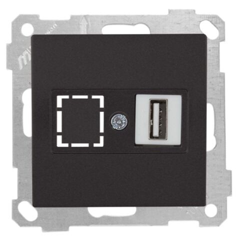 Mutlu San Candela MEK+TUŞ DATA PRİZİ 1*USB Siyah (v2)
