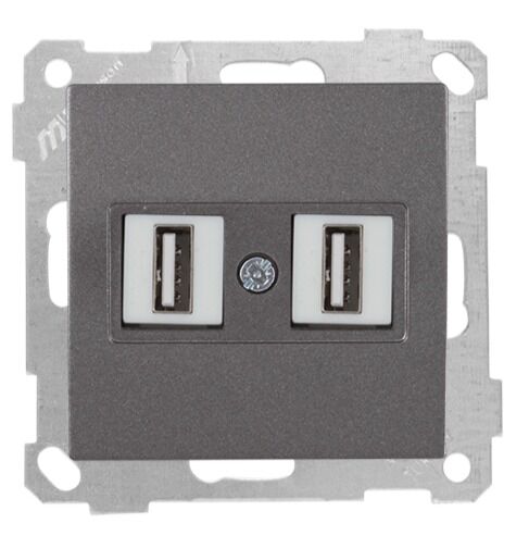 Mutlu San Candela MEK+TUŞ DATA PRİZİ 2*USB Füme (v2)