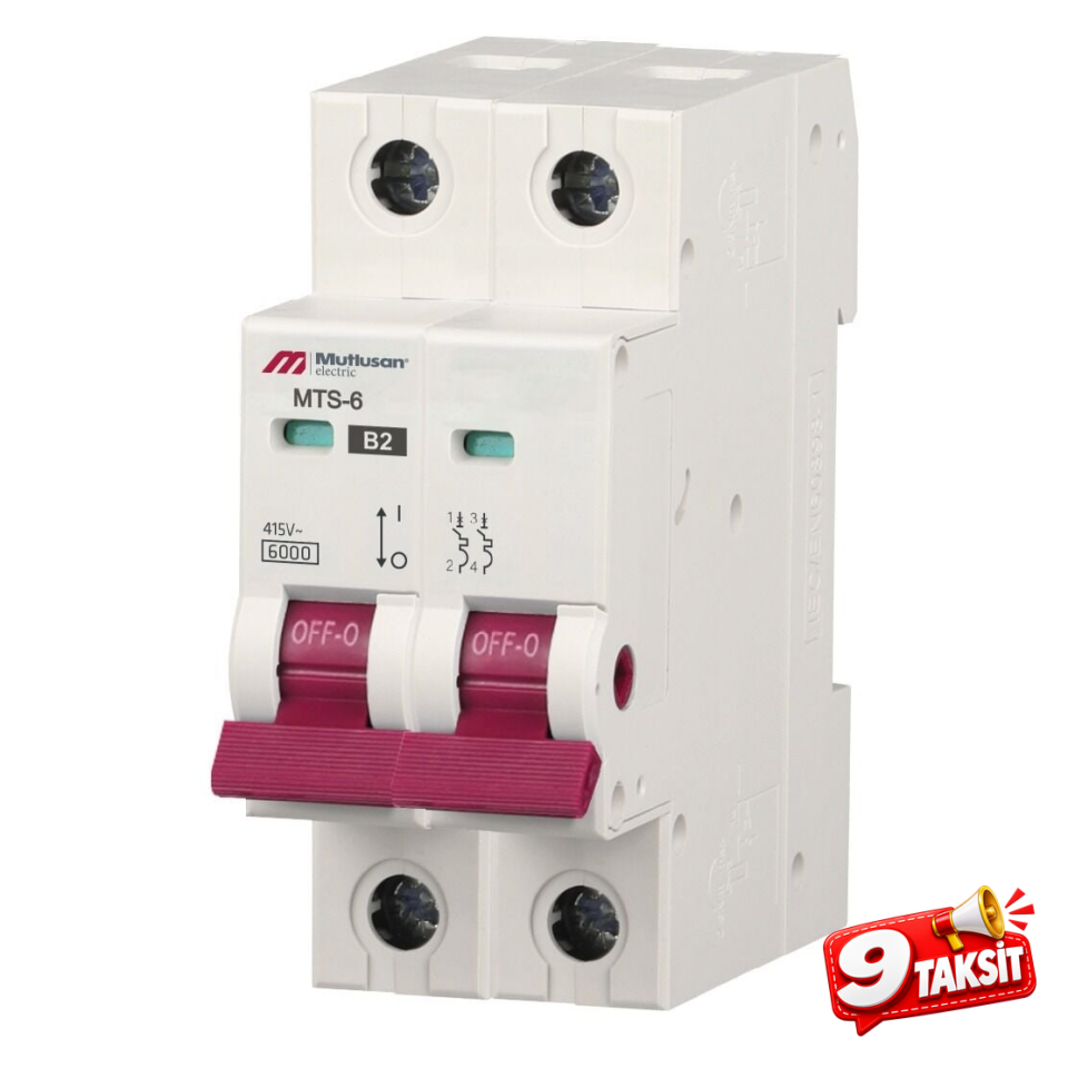 6kA 2 Kutup 10A Otomatik Sigorta