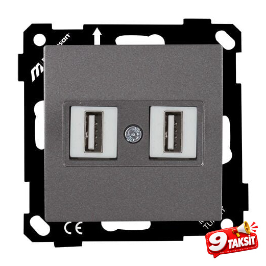 Mutlu San Elitra MEK+TUŞ DATA PRİZİ 2*USB Füme