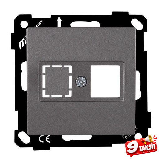 Mutlu San Elitra MEK+TUŞ DATA PRİZİ 1*RJ45 (KON.SÜZ) Füme