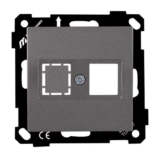 Mutlu San Elitra MEK+TUŞ DATA PRİZİ 1*RJ45 (KON.SÜZ) Füme