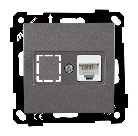 Mutlu San Elitra MEK+TUŞ DATA PRİZİ 1*RJ45 (CAT5E) Füme