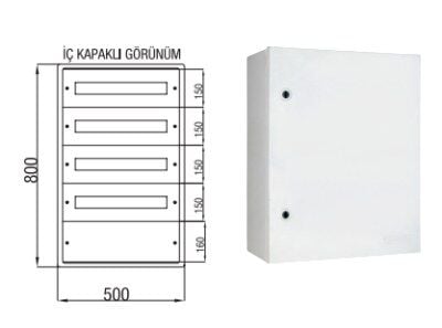 Çetinkaya Polyester Dağıtım Panoları — 3 x 15 Ad. Sigorta + Pako Yeri Mevcut 40x60x20 (Polyester Panolar) - Ürün Görseli
