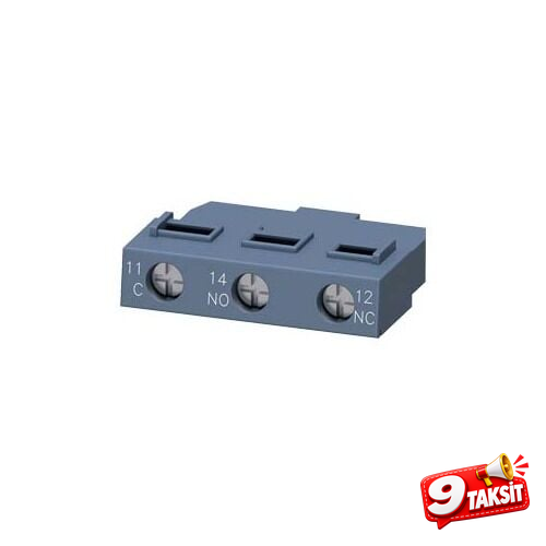 3RV2 Motor Koruma Şalteri Aksesuarı - Yardımcı Kontak, Üstten Yatay Montajlı (1NO+1NC), Yandan Montajlı Vidalı