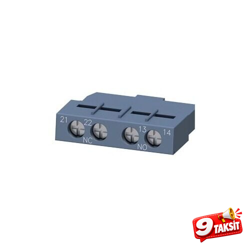 3RV2 Motor Koruma Şalteri Aksesuarı - Yardımcı Kontak, Üstten Yatay Montajlı (1NO+1NC), Yandan Montajlı Vidalı - Ürün Görseli