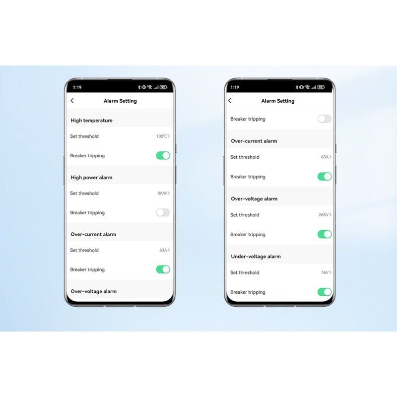 Tomzn Akıllı Voltaj ve Akım Koruma Rölesi, Sıcaklık Korumalı WiFi SmartLife Tuya 63A - Tek Kutup